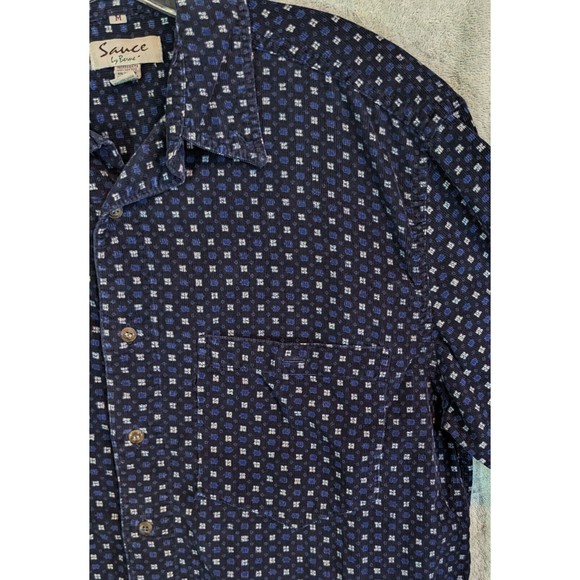 Sauce Berne Mens shirt M fancy corduroy Long Sleeve Button Up subtle soft - Picture 5 of 11